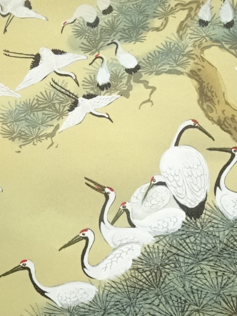 道具 ] - 道具 玉峰筆 縁起百鶴之図 肉筆絹本掛軸（保護箱） | ネット